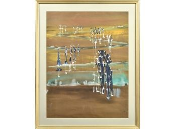 Signed Mid Century Abstract Gouache (CTF20)