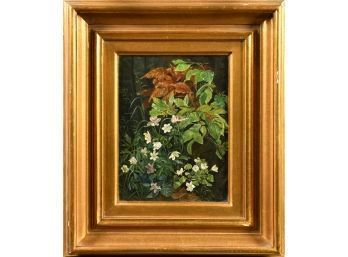 Karen Sorenson, Antique Oil On Canvas, Flowers, Damaged Canvas (CTF20)