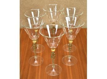 Set Of Six Angelo Ballarin Italian Wine Glasses (CTF20)