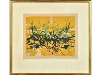 Pencil Signed Limited Edition Mid-century Abstract Silkscreen, Sea Grass (CTF10)