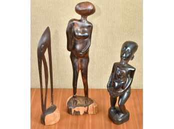 Three African Ebony Sculptures (CTF10)