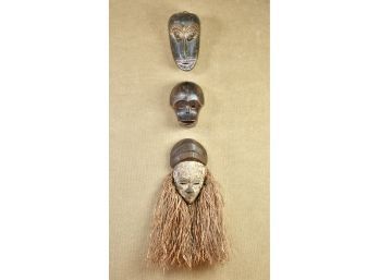 Three Carved And Decorated African Masks (CTF10)