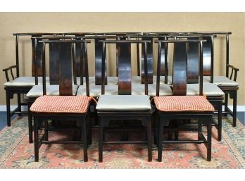 Fine Set Of 12 Chinese Ming Style Dining Chairs (CTF60)