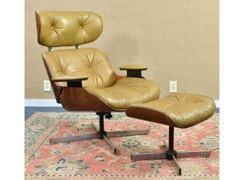 Vintage Plycraft Eames Style Lounge Chair And Ottoman, 2 Of 2 (CTF20)