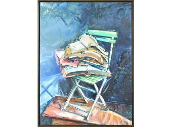 John Monks, The Green Chair, Large Oil On Canvas (CTF40)