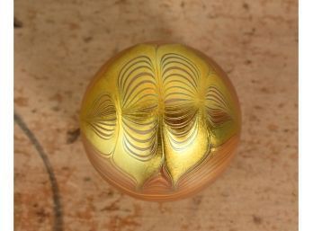 Glass Paperweight, Correia Iridescent Gold Swirl (CTF10)