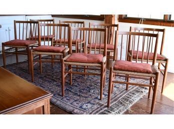 Set Of Eight Mid-century Danish Teak Dining Chairs (CTF40)