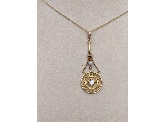 14K Gold Pendant & Necklace (CTF10)