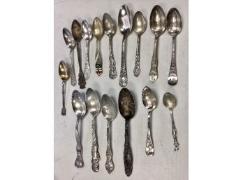 Sterling Silver Souvenir Spoons, 16pcs.   (CTF10)