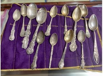 Worlds Fair Sterling Souvenir Spoons, 13pcs.  (CTF10)