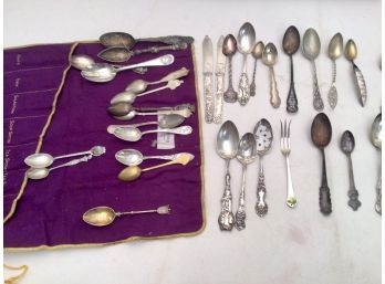 Sterling Souvenir Spoons, 34pcs.  (CTF10)