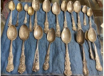 Sterling Souvenir Spoons, 20pcs.  (CTF10)