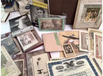 Ephemera, Old Photos And Vintage Stock Certificates (CTF10)