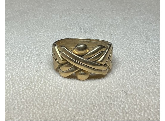 Vintage 18k Gold X Design Ring (CTF10)
