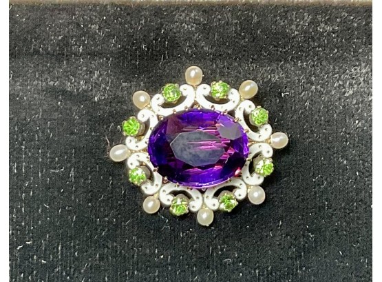 Antique Amethyst Gold Suffragette Pin   (CTF10)
