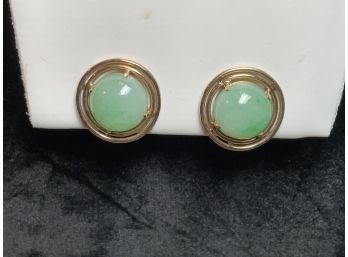 14k Gold And Jade Earrings (CTF10)