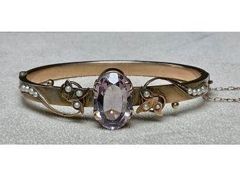 Antique Gold And Amethyst Bracelet (CTF10)