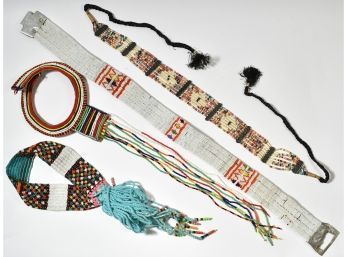 Vintage Beaded Indigenous Belts, 4pcs.  (CTF10)