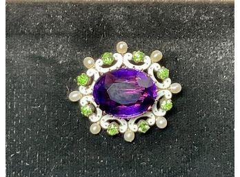 Antique Amethyst Gold Suffragette Pin   (CTF10)