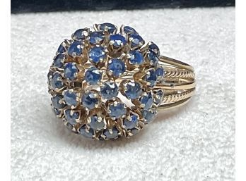 14k And Sapphire Domed Ring (CTF10)
