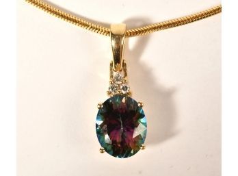 14k Gold Pendant And Chain (CTF10)