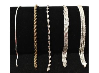 Five Sterling Silver Bracelets (CTF10)