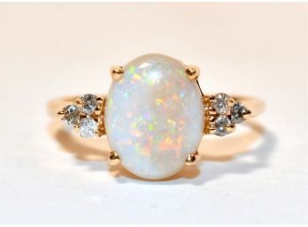 14k Opal And Diamond Ring (CTF10)