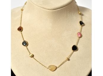 14k Gold And Colorful Quartz Necklace (CTF10)
