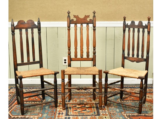 Three 18th C. Bannister Back Chairs (CTF30)