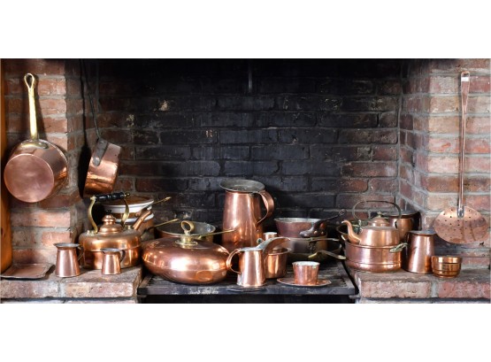 Fantastic Collection Of Antique And Vintage Copper Cookware, 30pcs. (CTF30)