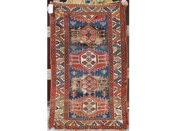 Antique Caucasian Oriental Scatter Rug (CTF10)
