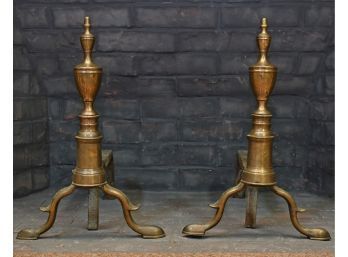 Pair Of 19th C. Federal Andirons (CTF10)