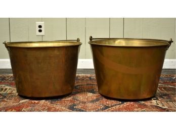 Two Large Antique Brass Buckets (CTF10)
