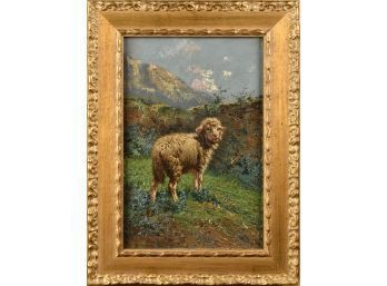 John Califano (Italy,1864-1946) Oil, Sheep In Landscape (CTF10)