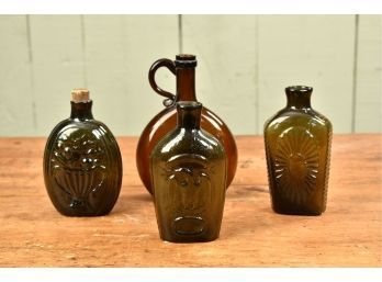 Four Early Blown Glass Flasks (CTF10)