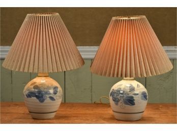 Pr. Vintage Simon Pearce Pottery Lamps (cTF20)
