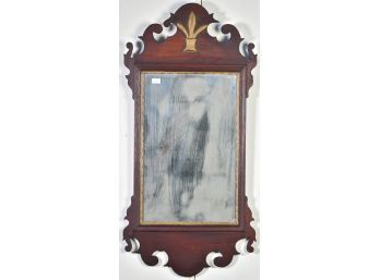 Delicate Antique Chippendale Mahogany Mirror (CTF10)