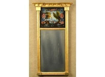 19th C. Federal Eglomise Wall Mirror (CTF10)