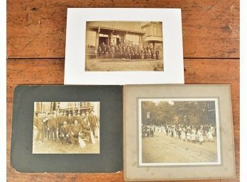 Three Antique Group Photographs, Including Parade (CTF10)