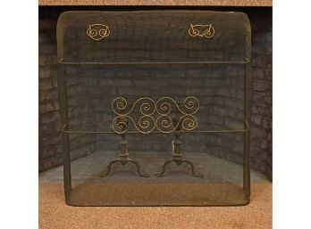 Vintage Fire Screen & Andirons (CTF10)