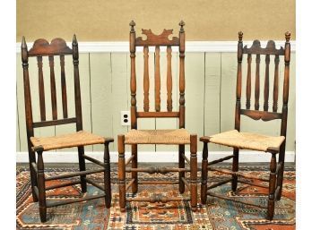 Three 18th C. Bannister Back Chairs (CTF30)
