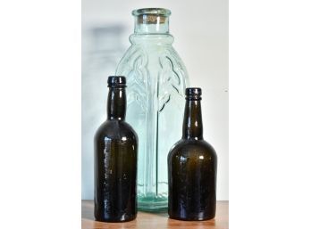 Antique Pickle Jar And Two Other Bottles (cTF10)