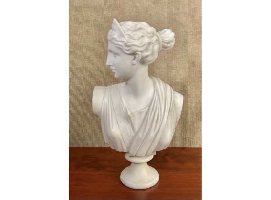 Liberal Gremigni Alabaster And Marble Bust Of Goddess (CTF30)