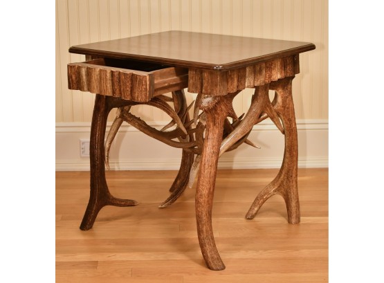 'Rockefeller' Elk Antler One Drawer Table (CTF10)