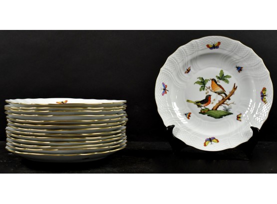Herend Rothschild Bird Style Luncheon Plates, 14pcs (CTF30)