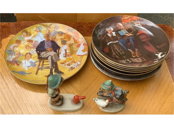 Norman Rockwell Plates And Hummels (CTF10)