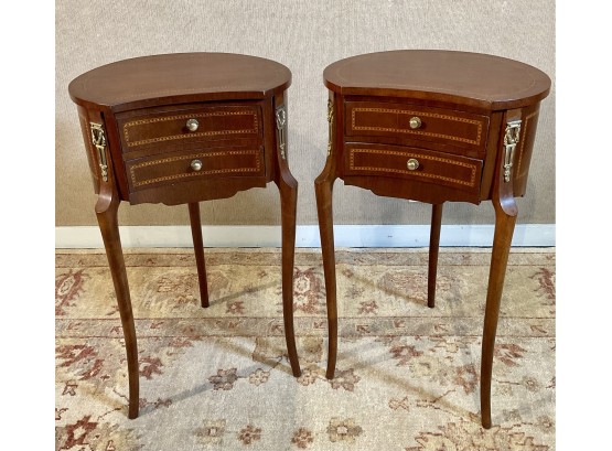Vintage Pr. Of French Inlaid Mahogany Stands (CTF20)