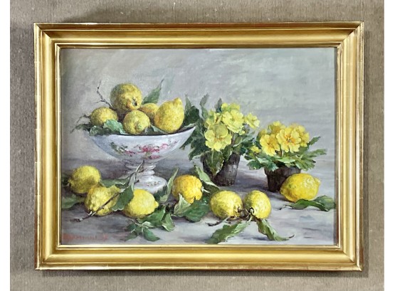 R. Damiani 1997, Still Life Of Lemons, Oil On Canvas (CTF10)