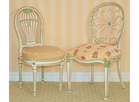 Two French Style Custom Painted Side Chairs (CTF20)
