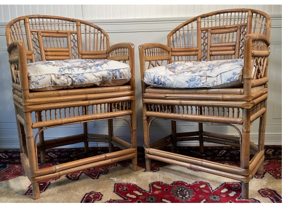 Pr. Mid 20th C. Chinese Bamboo Armchairs (CTF20)